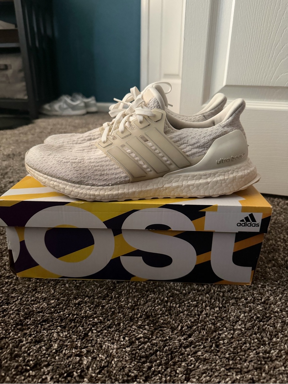 adidas Kids Ultra Boost Sneakers - Off-White/Cream